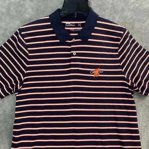 Ralph Lauren RLX Shirt Mens Size Medium Polo Embroidered Catigny Golf Striped - Picture 4 of 7